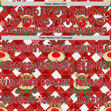 Custom Red White-Black Christmas Reindeer Plaid Snowflakes Pullover Sweatshirt Hoodie