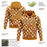 Custom Texas Orange White-Black Christmas Gingerbread Man Plaid Snowflakes Pullover Sweatshirt Hoodie