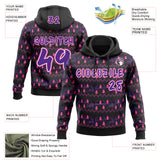Custom Black Purple Pink-White Christmas Tree Fair Isle Reindeer Pullover Sweatshirt Hoodie