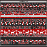 Custom Black Red-White Christmas Tree Fair Isle Reindeer Pullover Sweatshirt Hoodie