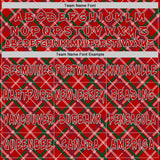 Custom Red Green White-Black Christmas Plaid Checkered Pattern Pullover Sweatshirt Hoodie
