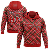 Custom Red Green White-Black Christmas Plaid Checkered Pattern Pullover Sweatshirt Hoodie