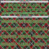 Custom Black Grass Green Red-White Christmas Plaid Checkered Pattern Pullover Sweatshirt Hoodie