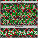 Custom Black Grass Green Red-White Christmas Plaid Checkered Pattern Pullover Sweatshirt Hoodie
