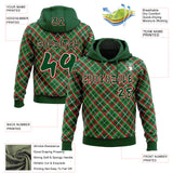 Custom Green Red-White Christmas Plaid Checkered Pattern Pullover Sweatshirt Hoodie