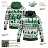 Custom White-Green Ugly Christmas Sweater Pullover Sweatshirt Hoodie