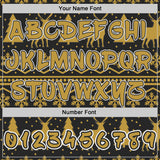 Custom Black Old Gold-White Ugly Christmas Sweater Pullover Sweatshirt Hoodie