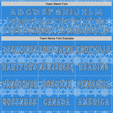 Custom Powder Blue White-Black Christmas Snowflakes Pullover Sweatshirt Hoodie