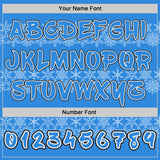 Custom Powder Blue White-Black Christmas Snowflakes Pullover Sweatshirt Hoodie