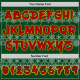 Custom Green Red White-Gold Christmas Snowflakes Pullover Sweatshirt Hoodie