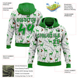 Custom White Grass Green-Black Ugly Christmas Sweater Reindeer Pullover Sweatshirt Hoodie