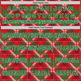 Custom Red Grass Green White-Black Christmas Plaid Checkered Pattern Pullover Sweatshirt Hoodie