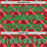 Custom Red Grass Green White-Black Christmas Plaid Checkered Pattern Pullover Sweatshirt Hoodie