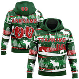 Custom Green Red White-Black Ugly Christmas Sweater Reindeer Pullover Sweatshirt Hoodie
