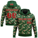 Custom Green Red-Cream Ugly Christmas Sweater Reindeer Pullover Sweatshirt Hoodie