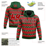 Custom Red Green Black-White Christmas Plaid Checkered Pattern Pullover Sweatshirt Hoodie