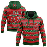 Custom Red Green Black-White Christmas Plaid Checkered Pattern Pullover Sweatshirt Hoodie