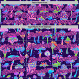 Custom Stitched Purple-Pink Magic Mushrooms Psychedelic Hallucination 3D Pattern Pullover Sweatshirt Hoodie