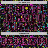 Custom Stitched Graffiti Pattern Black-Pink Neon Splatter Pullover Sweatshirt Hoodie