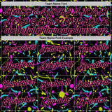 Custom Stitched Graffiti Pattern Black-Pink Neon Splatter Pullover Sweatshirt Hoodie