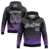 Custom Stitched Black Purple-White Abstract Colorful Glittering Dot 3D Pattern Pullover Sweatshirt Hoodie
