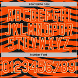 Custom Stitched Orange Black-Cream Tiger Print 3D Pattern Pullover Sweatshirt Hoodie