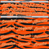 Custom Stitched Orange Black-Cream Tiger Print 3D Pattern Pullover Sweatshirt Hoodie