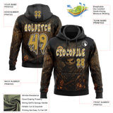 Custom Black Old Gold-White Halloween Scary Scarecrow Pullover Sweatshirt Hoodie
