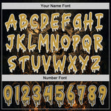 Custom Black Old Gold-White Halloween Scary Scarecrow Pullover Sweatshirt Hoodie