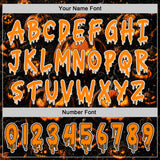 Custom Black Bay Orange-White Spooky Halloween Pumpkins Pullover Sweatshirt Hoodie