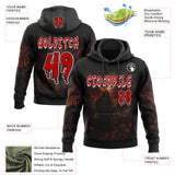 Custom Black Red-White Spooky Halloween Grim Reaper Pullover Sweatshirt Hoodie