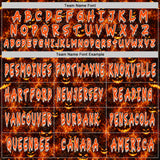 Custom Black Orange-White Halloween Flaming Pumpkins Pullover Sweatshirt Hoodie