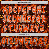 Custom Black Orange-White Halloween Flaming Pumpkins Pullover Sweatshirt Hoodie