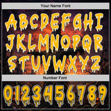 Custom Black Gold Orange-White Halloween Scary Scarecrow Pullover Sweatshirt Hoodie