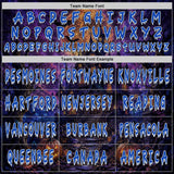 Custom Black Thunder Blue Purple-White Spooky Halloween Haunted House Bats Pullover Sweatshirt Hoodie