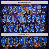 Custom Black Thunder Blue Purple-White Spooky Halloween Haunted House Bats Pullover Sweatshirt Hoodie