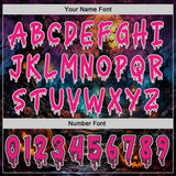 Custom Black Hot Pink-White Spooky Halloween Haunted House Bats Pullover Sweatshirt Hoodie