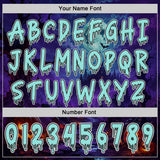Custom Black Ice Blue Purple-White Halloween Gothic Cemetery Pullover Sweatshirt Hoodie