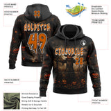 Custom Black Texas Orange-White Halloween Scary Scarecrow Pullover Sweatshirt Hoodie