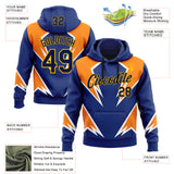 Custom Stitched Royal Navy Orange-Gold Sportswear Abstract Pullover Sweatshirt Hoodie