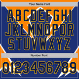 Custom Stitched Royal Navy Orange-Gold Sportswear Abstract Pullover Sweatshirt Hoodie