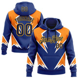 Custom Stitched Royal Navy Orange-Gold Sportswear Abstract Pullover Sweatshirt Hoodie