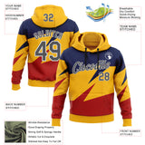 Custom Stitched Yellow Steel Gray Royal Red-White Sportswear Abstract Pullover Sweatshirt Hoodie
