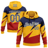 Custom Stitched Yellow Steel Gray Royal Red-White Sportswear Abstract Pullover Sweatshirt Hoodie