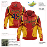 Custom Stitched Red Navy-Gold Sportswear Abstract Pullover Sweatshirt Hoodie