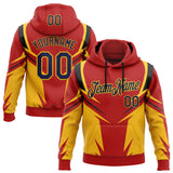 Custom Stitched Red Navy-Gold Sportswear Abstract Pullover Sweatshirt Hoodie