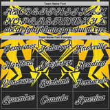 Custom Stitched Black Yellow-White Sportswear Abstract Pullover Sweatshirt Hoodie