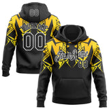 Custom Stitched Black Yellow-White Sportswear Abstract Pullover Sweatshirt Hoodie