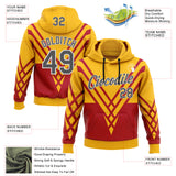 Custom Stitched Yellow Steel Gray Red-White Sportswear Abstract Pullover Sweatshirt Hoodie