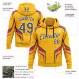 Custom Stitched Yellow Steel Gray Red Blue-White Sportswear Abstract Pullover Sweatshirt Hoodie